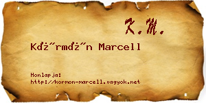 Körmön Marcell névjegykártya